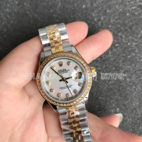 Rolex Datejust 28mm 279173 Yellow Gold Diamond and Mother of Pearl Dial Bezel Diamond GS Factory