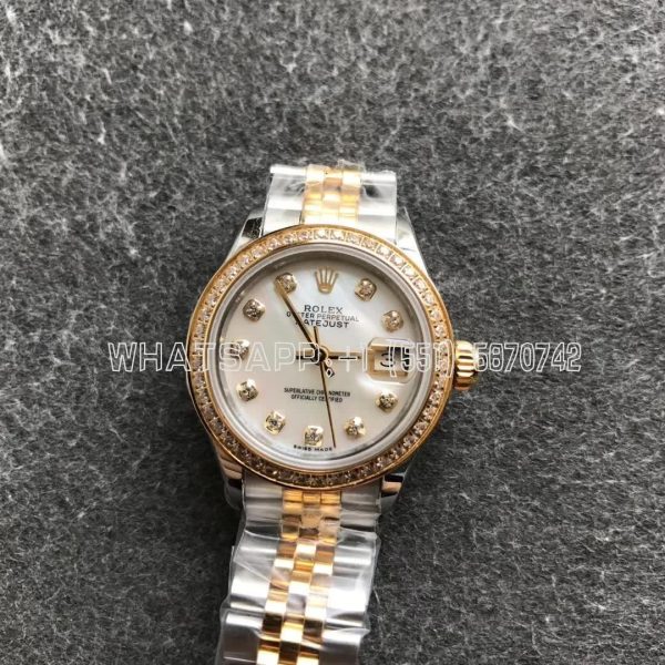 Rolex Datejust 28mm 279173 Yellow Gold Diamond and Mother of Pearl Dial Bezel Diamond GS Factory