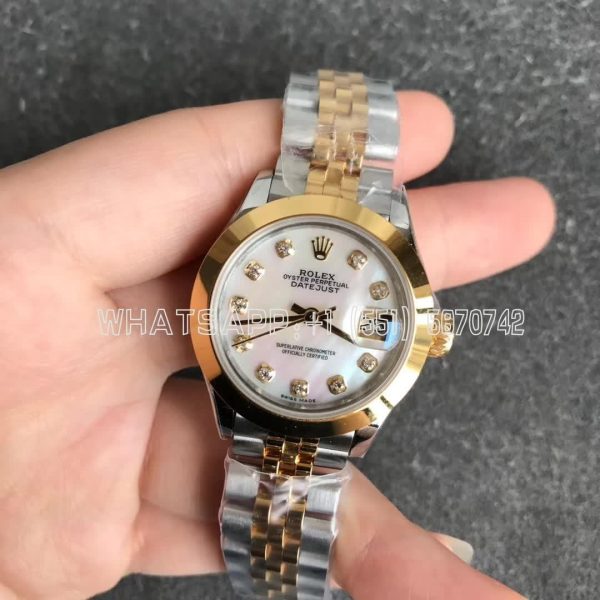 Rolex Datejust 28mm 279173 Yellow Gold Diamond and Mother of Pearl Dial GS Factory