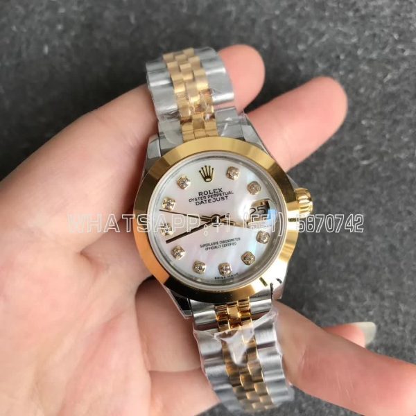 Rolex Datejust 28mm 279173 Yellow Gold Diamond and Mother of Pearl Dial GS Factory