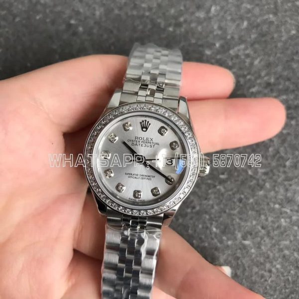 Rolex Datejust 28mm 279174 Silver and Diamond Dial Diamond Bezel GS Factory