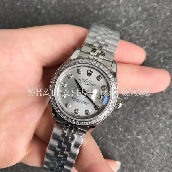 Rolex Datejust 28mm 279174 Silver and Diamond Dial Diamond Bezel GS Factory