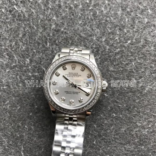 Rolex Datejust 28mm 279174 Silver and Diamond Dial Diamond Bezel GS Factory