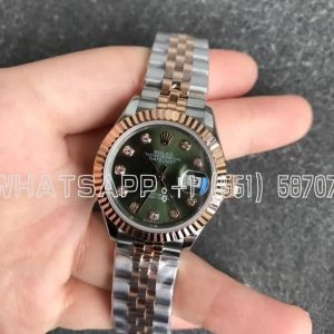 Rolex Datejust 28mm Rose Gold Diamond and Green Dial GS Factory