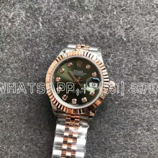 Rolex Datejust 28mm Rose Gold Diamond and Green Dial GS Factory