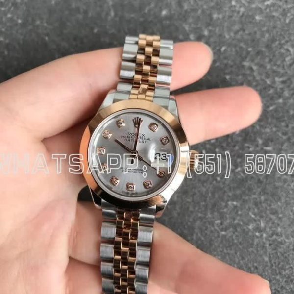 Rolex Datejust 28mm Stainless Steel & Rose Gold Silver and Diamond Dial GS Factory