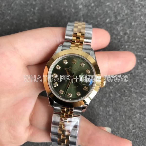 Rolex Datejust 28mm Yellow Gold Diamond and Green Dial GS Factory