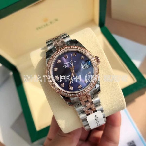 Rolex Datejust 31 Aubergine Purple Diamond Dial Diamond Bezel 278381RBR