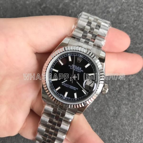 Rolex Datejust 31mm 178274 Black Dial Fluted Bezel Jubilee GS Factory