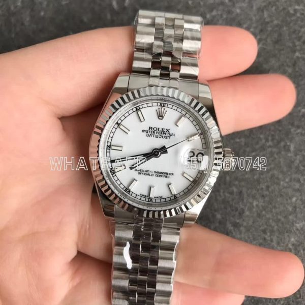 Rolex Datejust 31mm 178274 White Dial Fluted Bezel Jubilee GS Factory