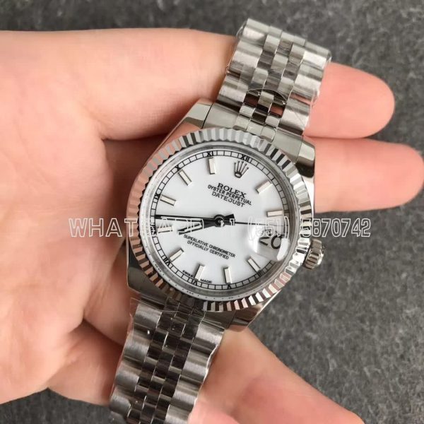 Rolex Datejust 31mm 178274 White Dial Fluted Bezel Jubilee GS Factory