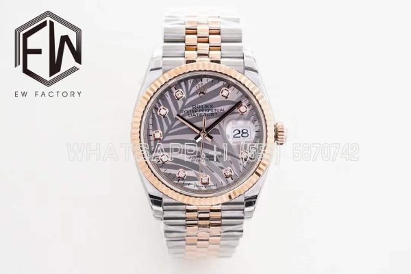 Rolex Datejust 36 126231 EWF Rose Gold & SS 904L Silver Dial Jubilee Swiss 3235