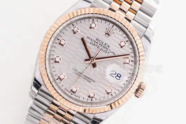 Rolex Datejust 36 126231 Silver Motif Dial with Stick Marker in Steel/Rose Gold in Jubilee EWF