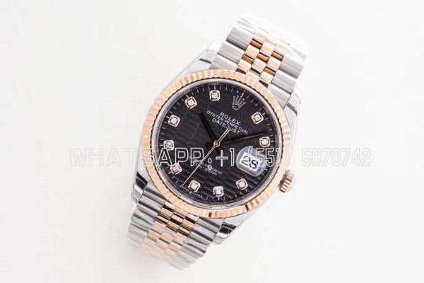 Rolex Datejust 36 126233 EWF Rose Gold & SS Black Dial Jubilee Bracelet Swiss 3235