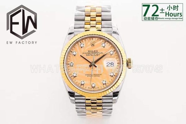 Rolex Datejust 36 126233 EWF SS 904L Yellow Gold Gold Dial Jubilee Swiss 3235