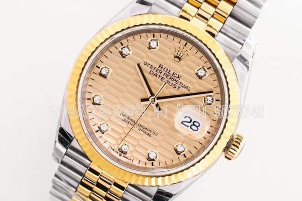 Rolex Datejust 36 126233 EWF Yellow Gold & SS Champagne Dial Jubilee Bracelet Swiss 3235