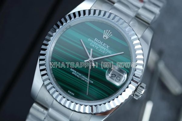 Rolex Datejust 36 904L Stainless Steel Case & Oyster Bracelet Green Malachite Dial