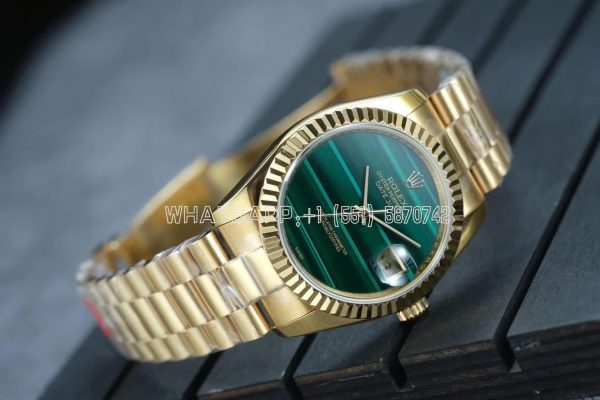 Rolex Datejust 36 Full Yellow Gold Bracelet Green Malachite Dial