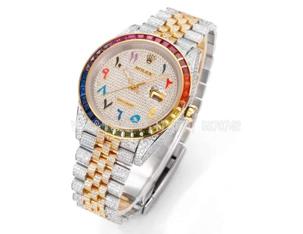 Rolex Datejust 41 126300 Diamond Dial Arabic Markers in Yellow Gold on Jubilee Bracelet