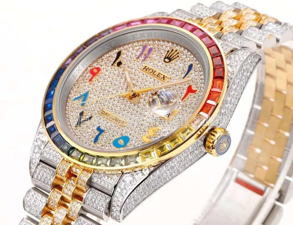 Rolex Datejust 41 126300 Diamond Dial Arabic Markers in Yellow Gold on Jubilee Bracelet