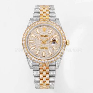 Rolex Datejust 41mm 1263341 Diamond Dial in Yellow Gold on diamond paved bezel