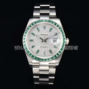 Rolex Datejust 41mm Logbook Green Diamonds VR Factory