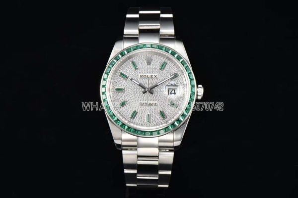 Rolex Datejust 41mm Logbook Green Diamonds VR Factory