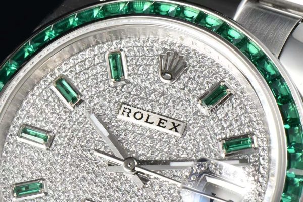 Rolex Datejust 41mm Logbook Green Diamonds VR Factory