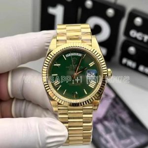 Rolex Day-Date 228238 Green Dial with Roman Marker in Yellow Gold GMF