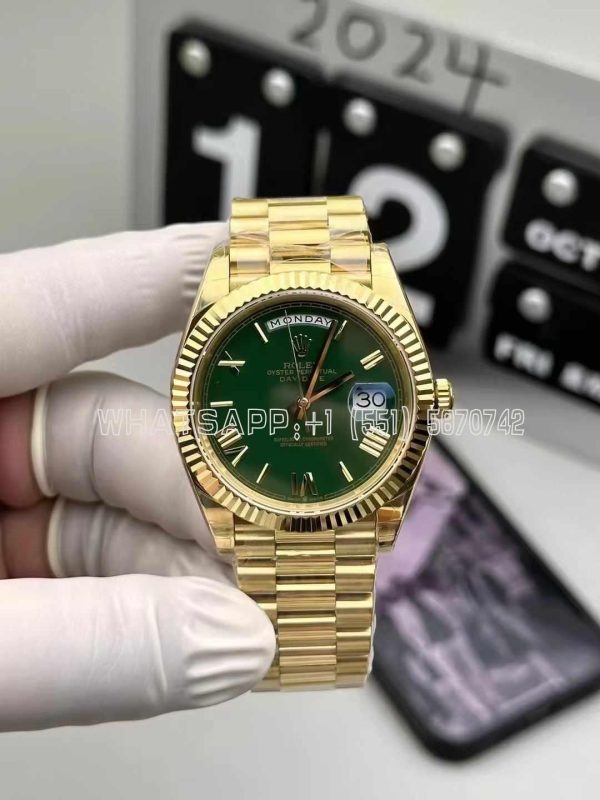 Rolex Day-Date 228238 Green Dial with Roman Marker in Yellow Gold GMF