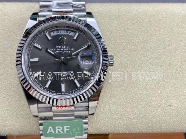 Rolex Day-Date 40mm 228239 Grey Stick Dial 904L Steel VR3255 AR Factory