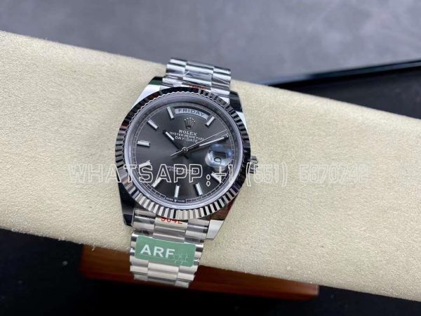 Rolex Day-Date 40mm 228239 Grey Stick Dial 904L Steel VR3255 AR Factory