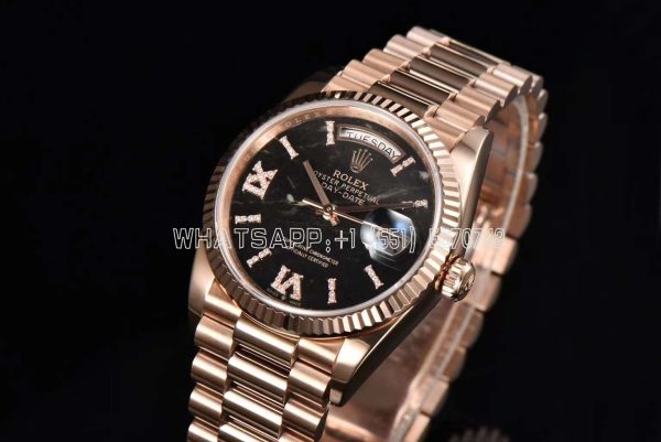 Rolex Day-Date 36 128235 Eisenkiesel (Quartz Stone) Diamond Roman Dial in Everose Gold CS Factory