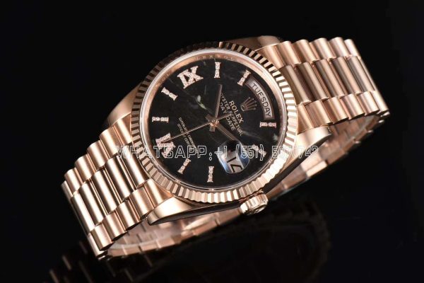 Rolex Day-Date 36 128235 Eisenkiesel (Quartz Stone) Diamond Roman Dial in Everose Gold CS Factory