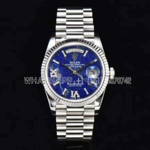 Rolex Day-Date 36 128236 Lapis Lazuli Diamond Roman Dial in stainless steels CS Factory