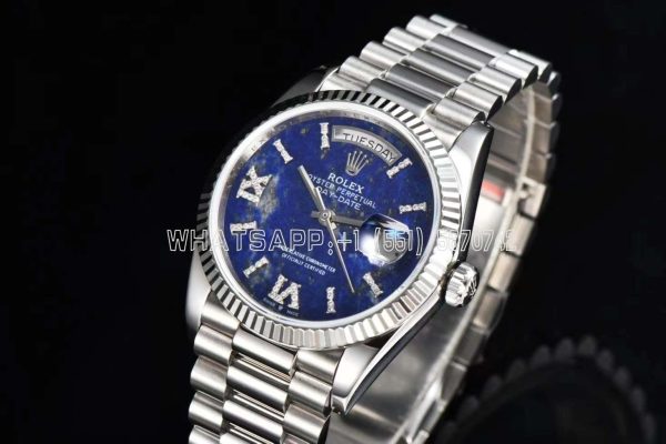 Rolex Day-Date 36 128236 Lapis Lazuli Diamond Roman Dial in stainless steels CS Factory