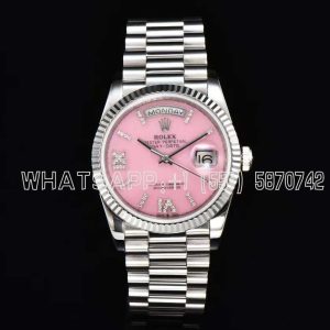 Rolex Day-Date 36 128236 Pink Opal Dial with Roman Marker in stainless steels CS Factory