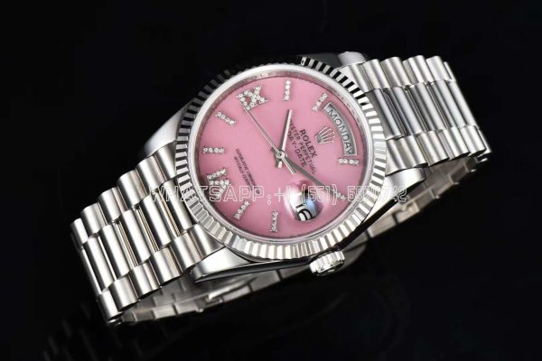 Rolex Day-Date 36 128236 Pink Opal Dial with Roman Marker in stainless steels CS Factory