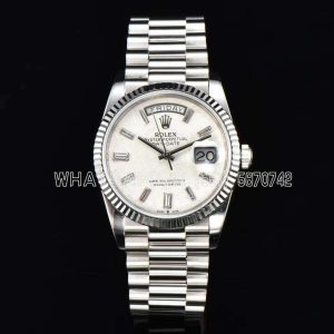 Rolex Day-Date 36 Meteorite Dial with Diamond Markers in stainless steels CS Factory