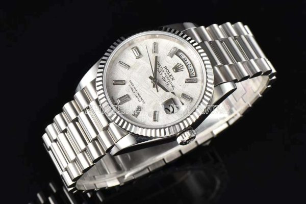 Rolex Day-Date 36 Meteorite Dial with Diamond Markers in stainless steels CS Factory