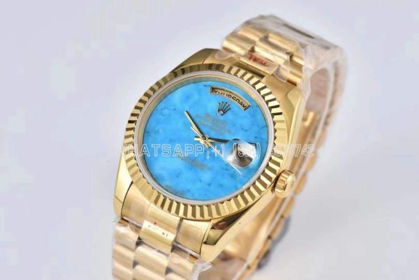 Rolex Day-Date 36mm Natural Turquoise Dial in Yellow Gold