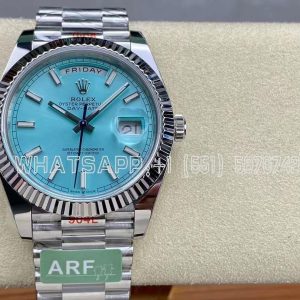 Rolex Day-Date 40 228236 904L Steel Tiffany Blue Stick Dial on President Bracelet VR3255 AR Factory