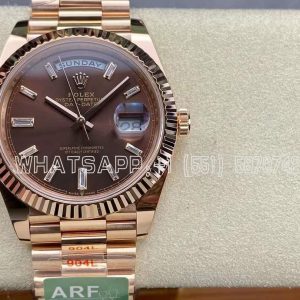 Rolex Day-Date 40mm 228235 Brown and Diamond Dial Rose Gold VR3255 AR Factory