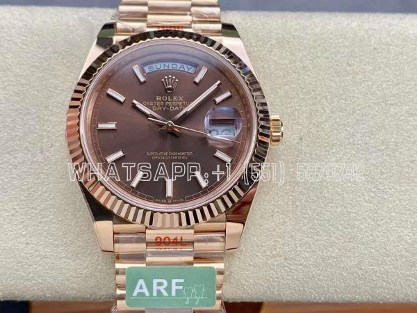 Rolex Day-Date 40mm 228235 Brown Dial Rose Gold VR3255 AR Factory