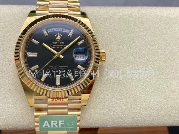 Rolex Day-Date 40mm 228238 Black and Diamonds Dial Yellow Gold VR3255 AR Factory