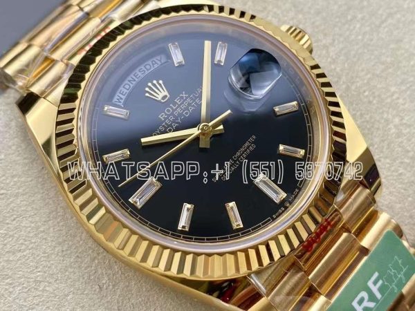 Rolex Day-Date 40mm 228238 Black and Diamonds Dial Yellow Gold VR3255 AR Factory