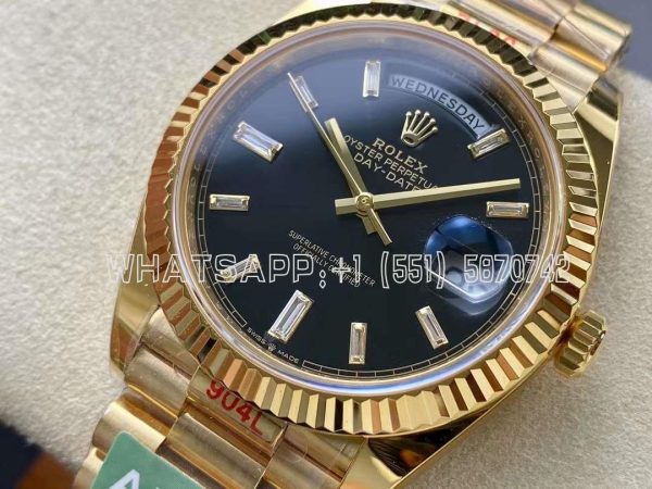 Rolex Day-Date 40mm 228238 Black and Diamonds Dial Yellow Gold VR3255 AR Factory