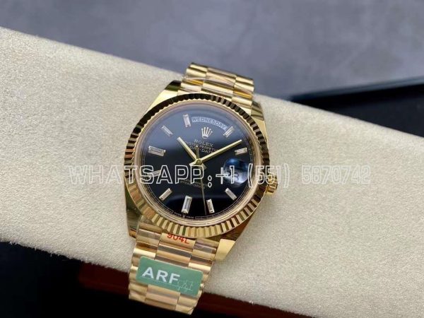 Rolex Day-Date 40mm 228238 Black and Diamonds Dial Yellow Gold VR3255 AR Factory