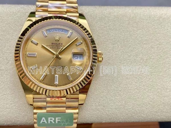 Rolex Day-Date 40mm 228238 Champagne and Diamonds Dial Yellow Gold VR3255 AR Factory