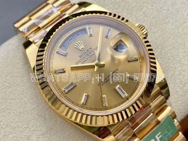 Rolex Day-Date 40mm 228238 Champagne and Diamonds Dial Yellow Gold VR3255 AR Factory